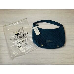 HeartLove by Charo Quilted Denim Hobo Bag Blue Jean Upcycled Leather HL2-006 NWT